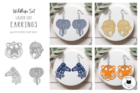 Download Wild Animal Earrings Laser Cut Designs - Animal Collection