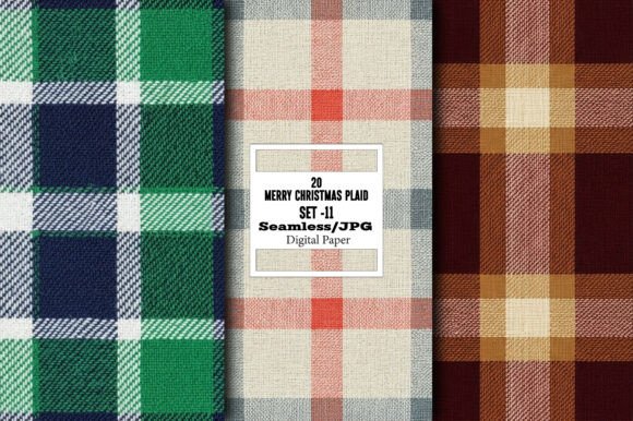 Download Merry Christmas Plaid Pattern – Set 11 - Christmas Collection
