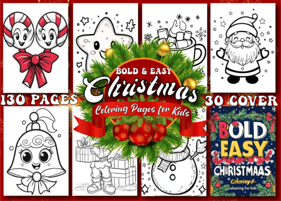 Download Bold &amp; Easy Christmas Coloring Book - Christmas Collection