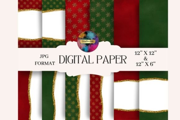 Download Festive Christmas Papers and Torn Border - Christmas Collection