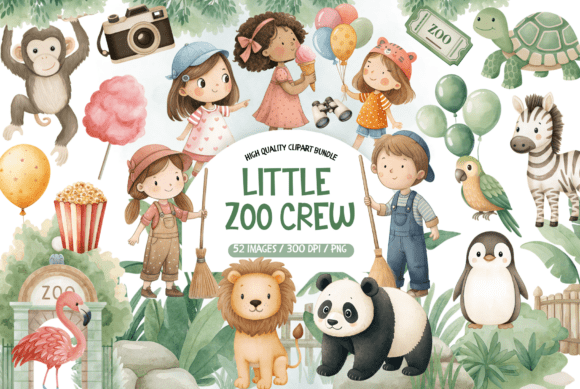 Download Little Zoo Animal Clipart Set - Animal Collection