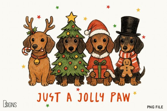 Download Christmas Dachshund Dog Lover Jolly Paw - Premium Resources