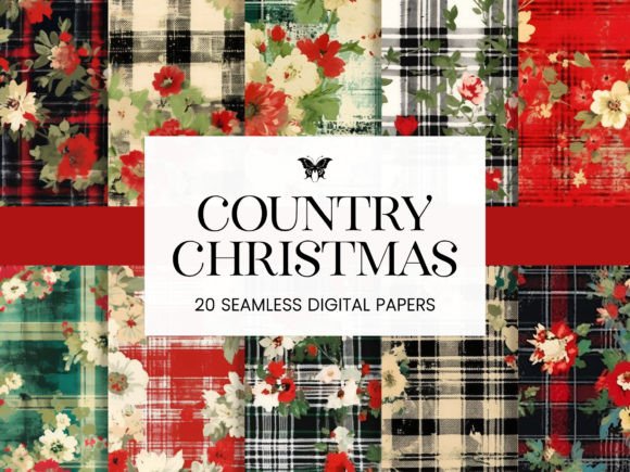Download Country Christmas Plaid Floral - Christmas Collection