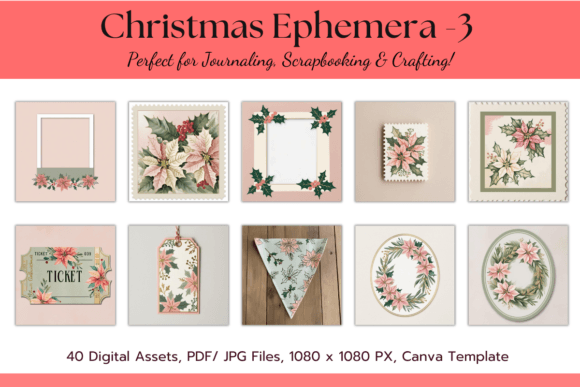 Download Christmas Ephemera Frames Canva Template - Christmas Collection