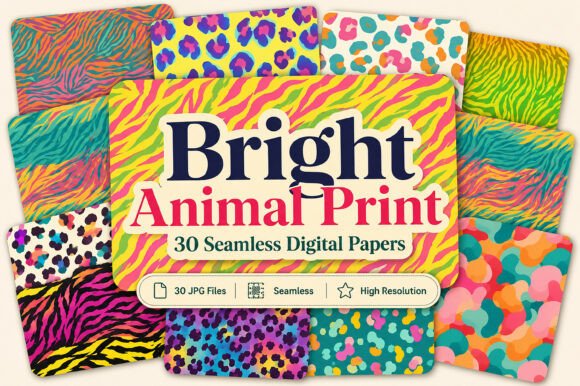 Download Bright Animal Print Seamless Bundle - Animal Collection