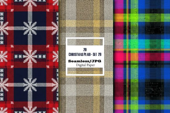Download Christmas Plaid Seamless Papers – Set 29 - Christmas Collection