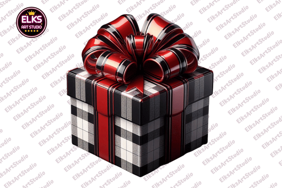 Download Black &amp; White Plaid Christmas Clipart - Christmas Collection