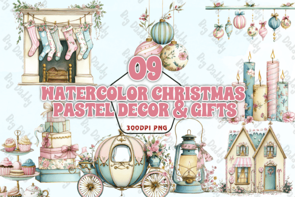 Download Watercolor Christmas Pastel Decor &amp; Gift - Christmas Collection