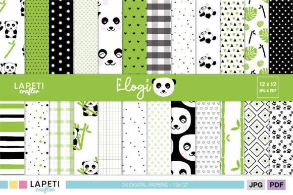 Download Panda Digital Scrapbooking Paper for Kid - Scrapbooking paper Collection