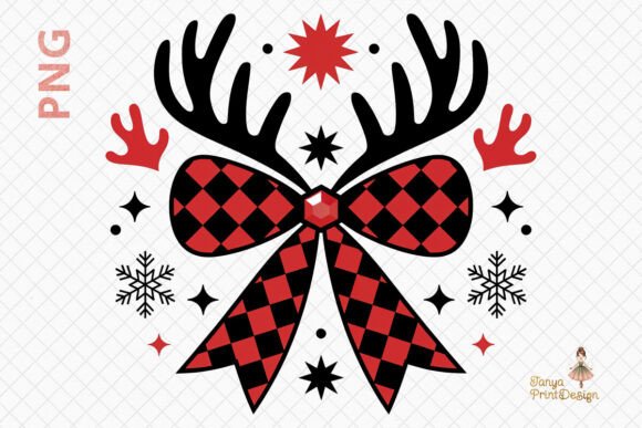 Download Plaid Christmas Deer Antlers PNG Clipart - Christmas Collection