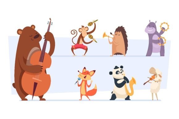 Download Animals Musicians. Wild Cartoon Zoo - Animal Collection
